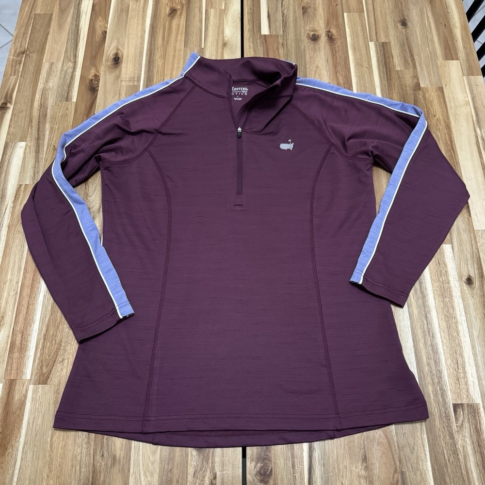 Masters Tech Active Pullover Womens L Purple 1/4 Zip Performance Golf Stretch